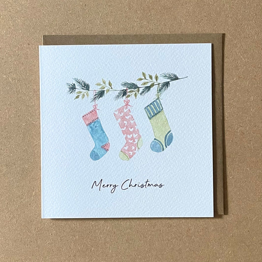 Merry Christmas Stockings Card