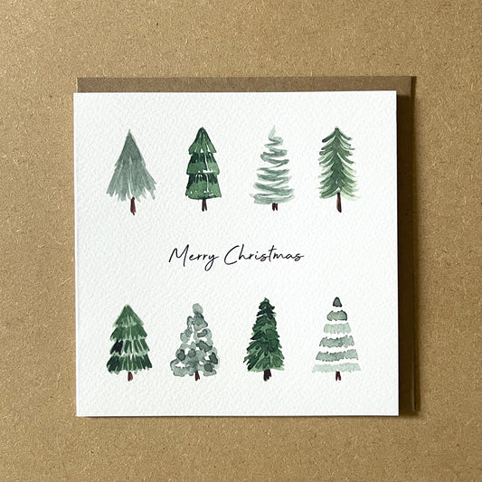 Merry Christmas Trees Card